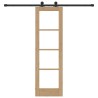 Porte Coulissante avec Ensemble de Matériel 'ORKDAL'Bois Massif & Verre 