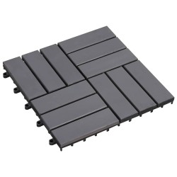 Carreaux de terrasse 10pcs Délavage gris 30x30 cm Acacia solide 