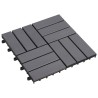 Carreaux de terrasse 10pcs Délavage gris 30x30 cm Acacia solide 