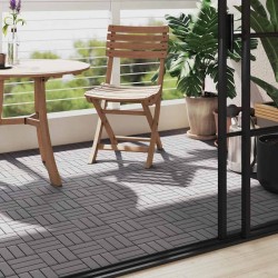 Carreaux de terrasse 10pcs Délavage gris 30x30 cm Acacia solide 