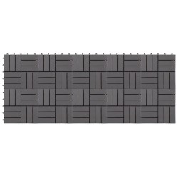 Carreaux de terrasse 10pcs Délavage gris 30x30 cm Acacia solide 