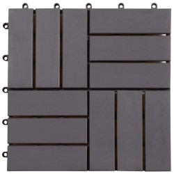 Carreaux de terrasse 10pcs Délavage gris 30x30 cm Acacia solide 
