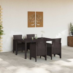 Ensemble de Salle à Manger de Jardin 5 pcs Marron 