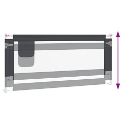 Barrière de sécurité de lit d'enfant Gris foncé 200x25 cm Tissu 