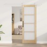 Ensemble de porte coulissante avec quincaillerie 73,5x198,5 cm en bois massif de pin 