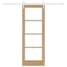Ensemble de porte coulissante avec quincaillerie 73,5x198,5 cm en bois massif de pin 