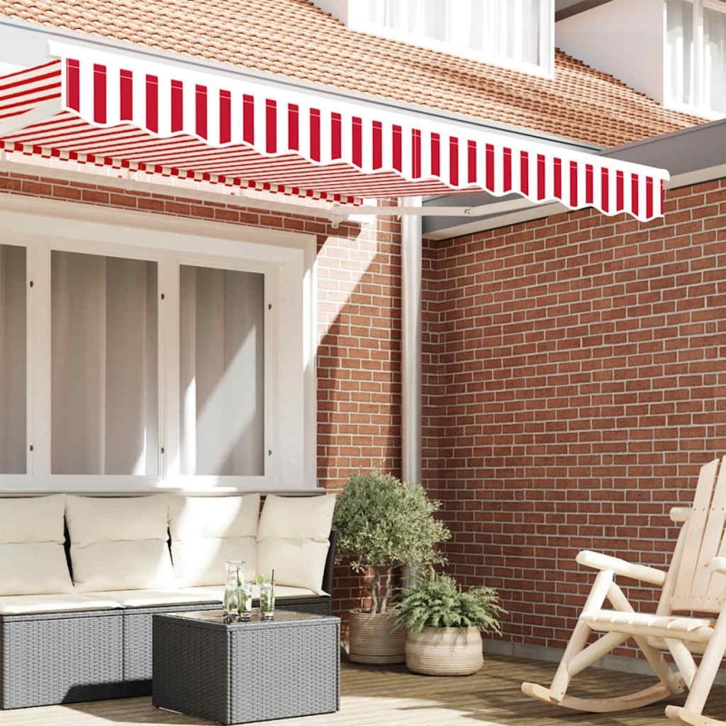 Store à auvent pour cadre de 2,5 m, rayé rouge et blanc, dimensions 2,3x0,2 m. Store à auvent pour cadre de 2,5 m, rayé rouge et blanc, dimensions 2,3x0,2 m.