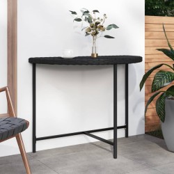 Table de jardin Noir 100x50x75 cm Résine tressée 