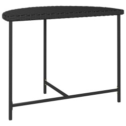 Table de jardin Noir 100x50x75 cm Résine tressée 