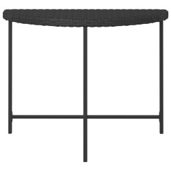 Table de jardin Noir 100x50x75 cm Résine tressée 