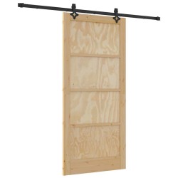 Porte Coulissante avec Ensemble de Quincaillerie "ORKDAL" en Bois Massif de Pin 