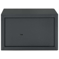 Coffre-fort avec serrure à clé gris foncé 20x31x20 cm en acier 