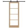 Porte Coulissante avec Kit de Quincaillerie 'ORKDAL'Bois Massif & Verre 