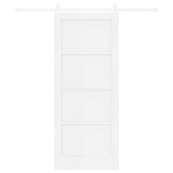 Porte Coulissante avec Quincaillerie Blanche 83x202 cm en Bois Massif Pin 
