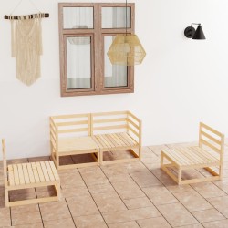 Salon de jardin 4 pcs bois de pin massif 
