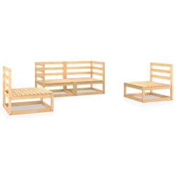 Salon de jardin 4 pcs bois de pin massif 
