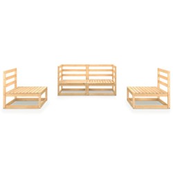 Salon de jardin 4 pcs bois de pin massif 