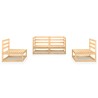 Salon de jardin 4 pcs bois de pin massif 