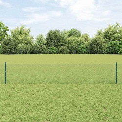 Poteaux de clôture 11 pcs U-Channel Vert 40 cm Acier 