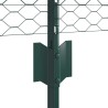 Poteaux de clôture 11 pcs U-Channel Vert 40 cm Acier 