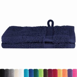 Gants de toilette 2 pcs Bleu marine 15 x 21 cm Coton 
