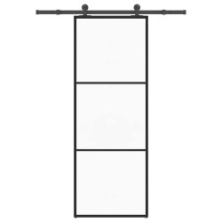 Porte coulissante avec kit de quincaillerie 76x205 cm Verre ESG 