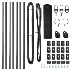 Ensemble de Poteaux de Clôture en PVC Ensemble de 2 Gris 