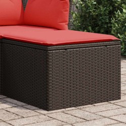 Tabouret de jardin avec coussin Marron 55x55x37 cm en Rattan synthétique 