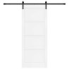 Porte Coulissante avec Ensemble de Matériel Blanche 83x202 cm Bois Massif Pin 