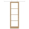 Porte Coulissante avec Ensemble de Quincaillerie 'ORKDAL'Bois Massif & Verre 