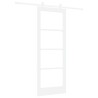 Porte coulissante avec quincaillerie 'ORKDAL'blanche en MDF et verre 