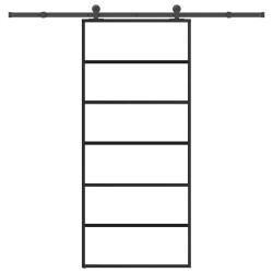 Porte coulissante avec kit de quincaillerie 90x205 cm Verre ESG 