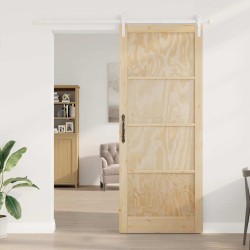 Porte Coulissante avec kit quincaillerie 93x232 cm Bois de Pin Massif 
