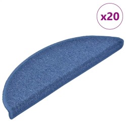 Tapis d'escalier 20 pcs bleu 56x17x3 cm 