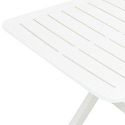 Table pliable de jardin Blanc 79x72x70 cm Plastique  