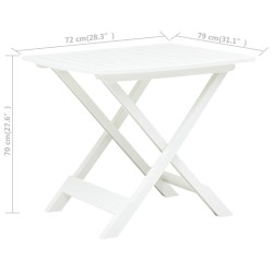 Table pliable de jardin Blanc 79x72x70 cm Plastique  