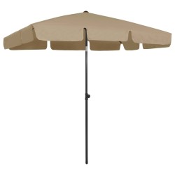 Parasol de plage taupe 200x125 cm 