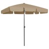 Parasol de plage taupe 200x125 cm 