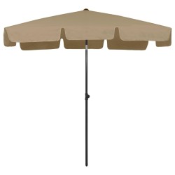 Parasol de plage taupe 200x125 cm 