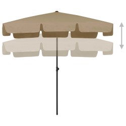 Parasol de plage taupe 200x125 cm 