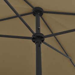 Parasol de plage taupe 200x125 cm 