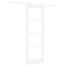 Porte coulissante avec quincaillerie 'ORKDAL'Bois massif blanc et verre 