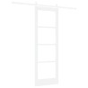 Porte coulissante avec quincaillerie 'ORKDAL'Bois massif blanc et verre 