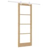 Ensemble de Porte Coulissante avec Matériel 78x211 cm Bois Massif Pin 