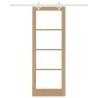Ensemble de Porte Coulissante avec Matériel 78x211 cm Bois Massif Pin 