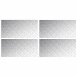 Plaques en Aluminium à Motif en Damier - 4 pcs Antidérapantes 100x50 cm 