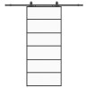 Porte coulissante kit de quincaillerie noir 90x205 cm verre ESG 