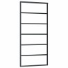 Porte coulissante kit de quincaillerie noir 90x205 cm verre ESG 