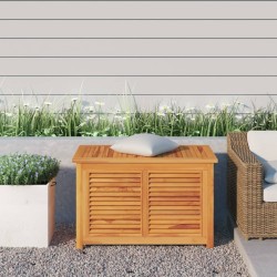 Boîte de rangement de jardin et sac 90x50x58cm bois massif teck 