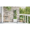 Jardinière de jardin avec treille blanche 40x40x143 cm 